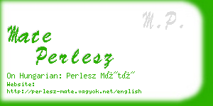 mate perlesz business card